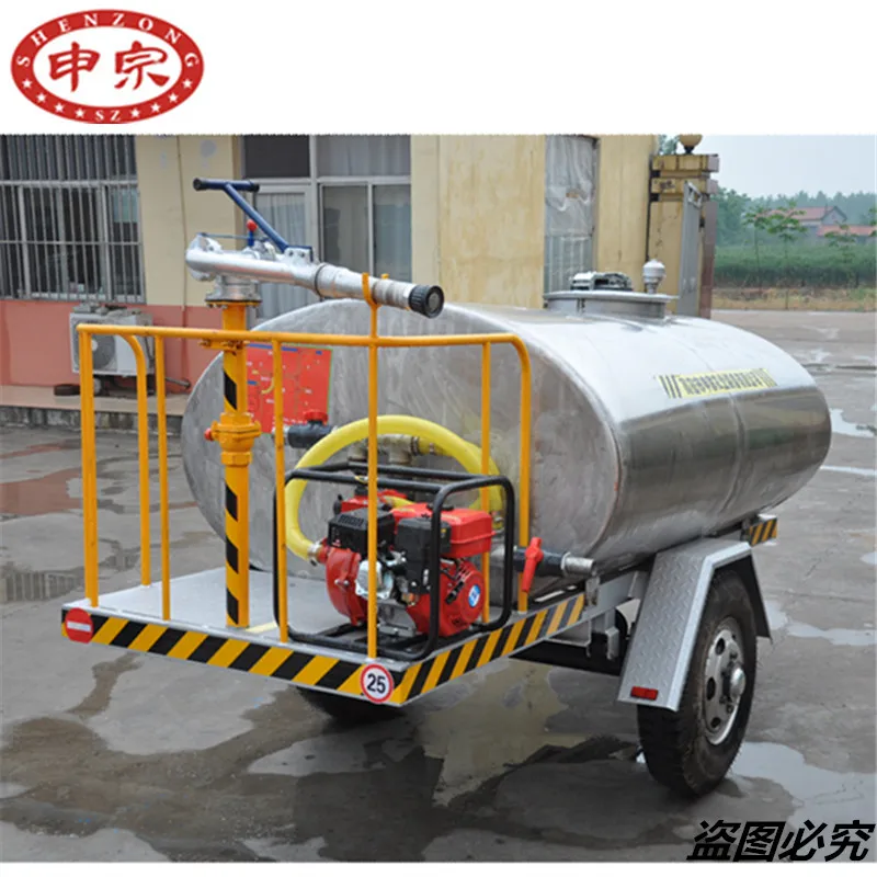 3000 Liter with High Pressure Pump Stainless Steel Water tank Trailer