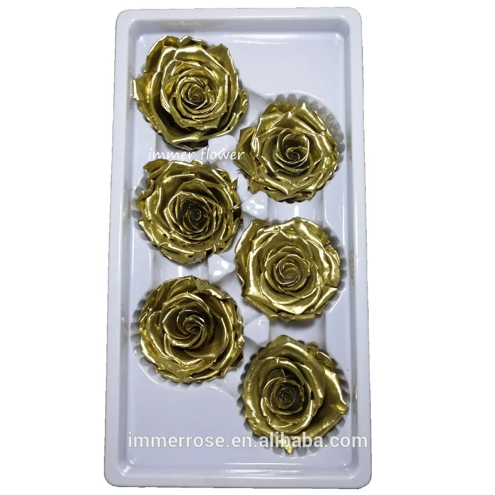 Beautiful gold and silver rosese preserved flower for holiday