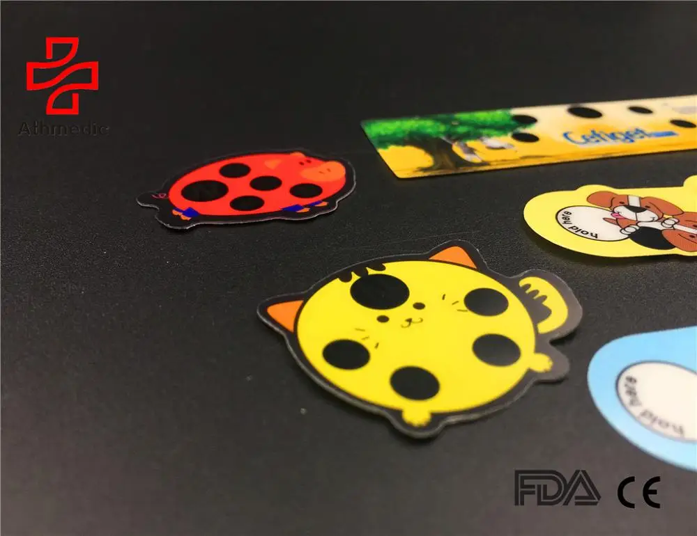 2023 Athmedic LCD promotional premiums nursery cartoon LCD thermometer strip Kids Forehead Strip Heat Sensitive Stickers