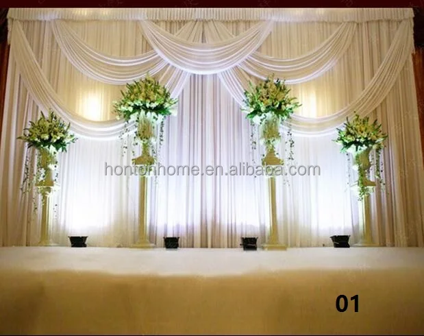 
3*6m Wedding Party Stage Celebration Background Satin Curtain Drape Pillar Ceiling Backdrop Marriage decoration Veil WT016 