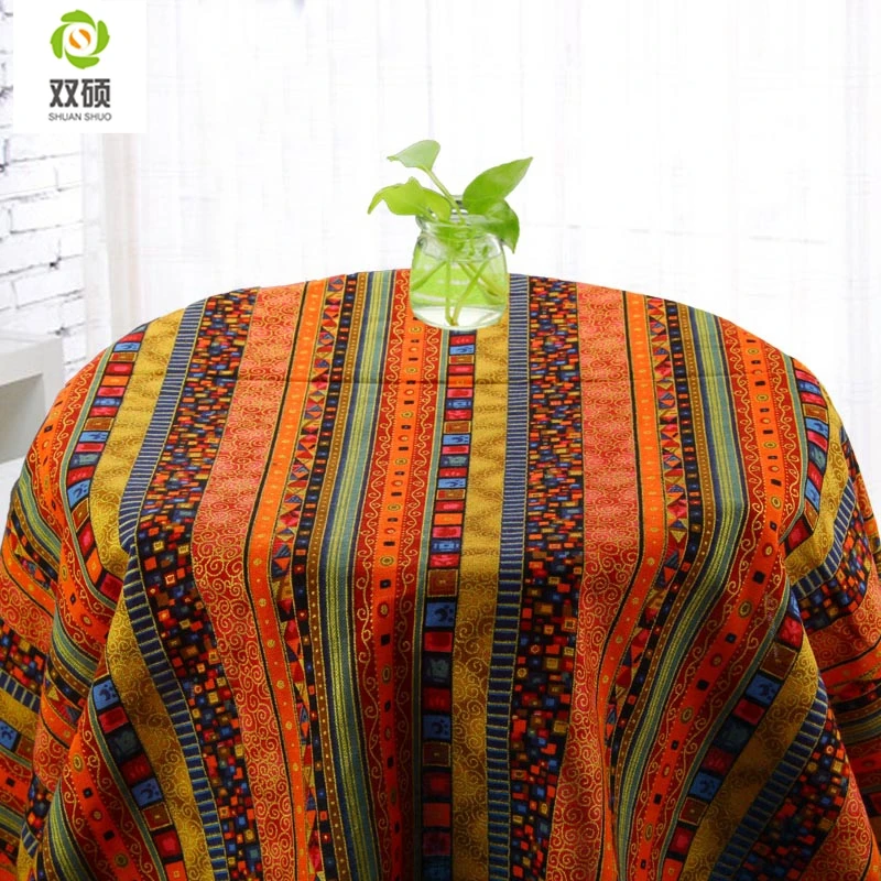African Design Cotton Linen Fabric Natural Printed DIY Sewing cloth