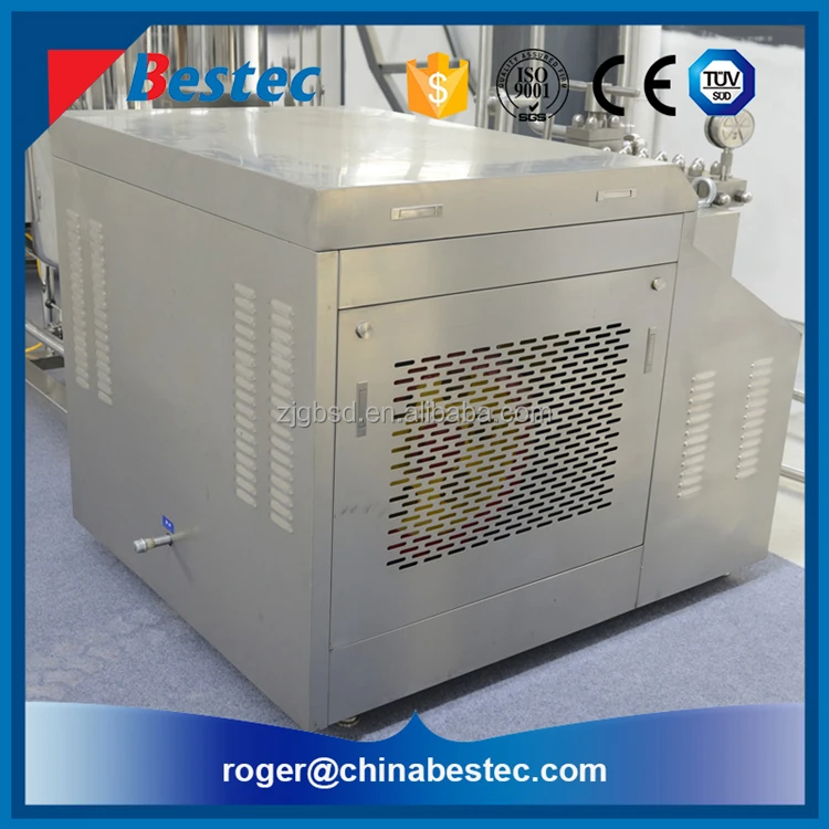 
High pressure homogenizer for fruit juice or milk processing plant 