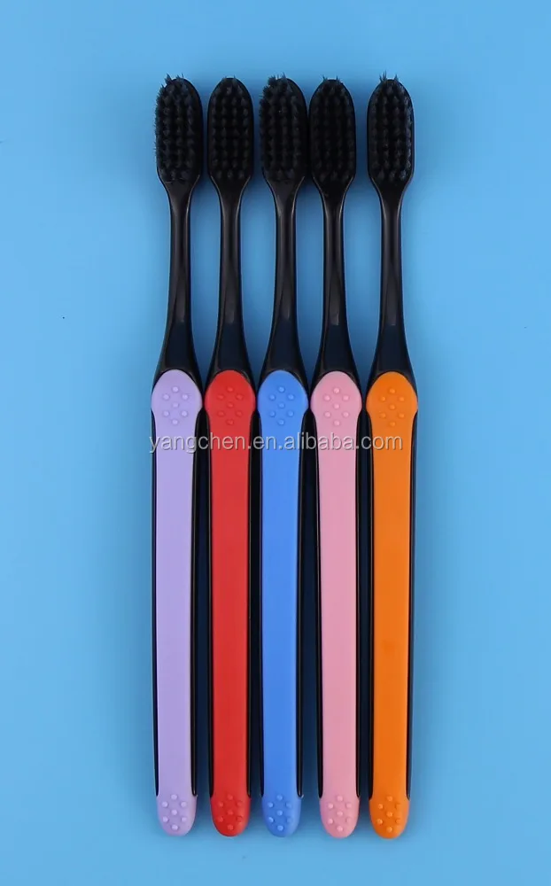 the hot selling 5pk soft charcoal bristle toothbrush set with binchotan charcoal bristle 5 packs