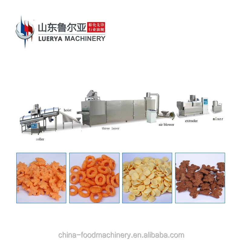 
LUERYA Factory Corn Puff Pop Cereals Puffs Snack Food Machine Production Line 