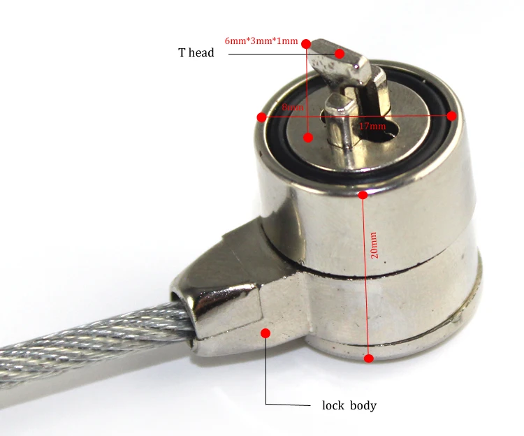 Portable Security Anti-theft Laptop Steel Cable Lock With Master Key For Retail Desktop Display