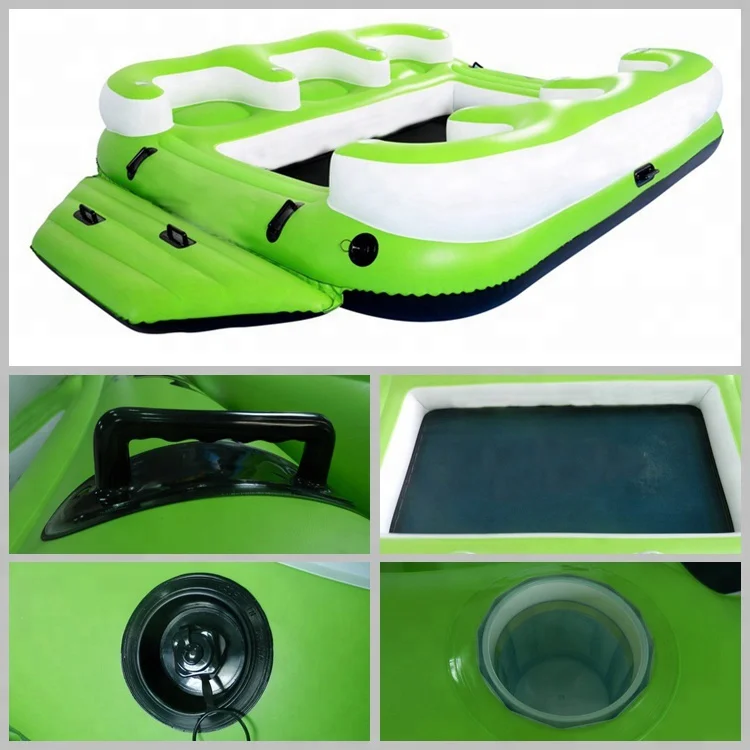 PVC 6 Person Inflatable Pool River Floating Island or Raft For Lake Water Party