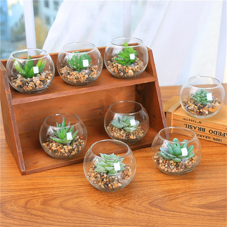 Highly realistic small size artificial plants succulents pots for home decoration