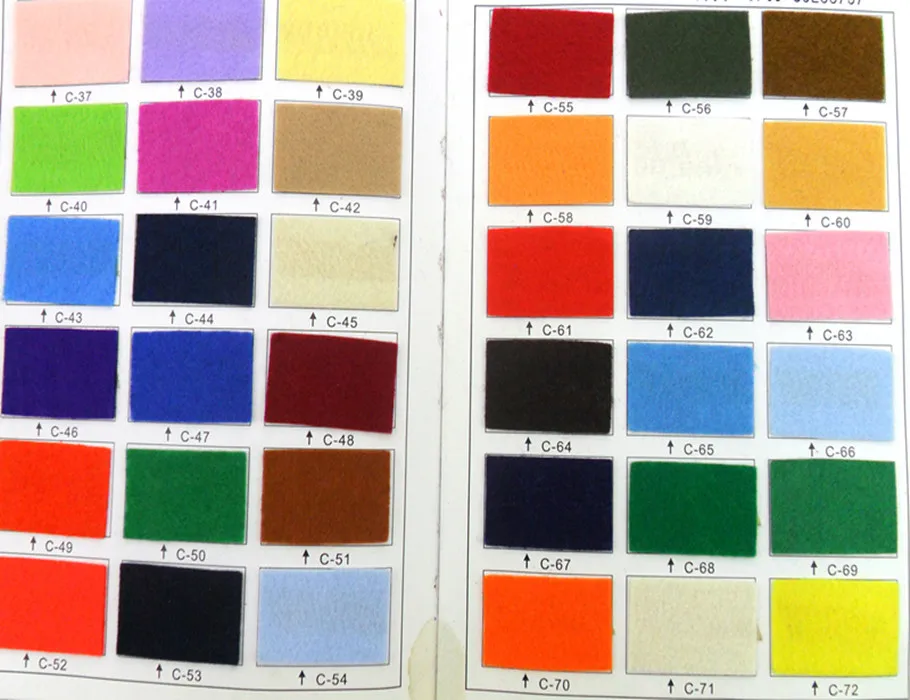 wholesale colorful make to order punch polyester nonwoven fabric felt