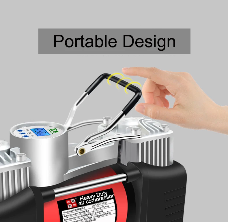 2 cylinder air compressor  car pump 12v machine