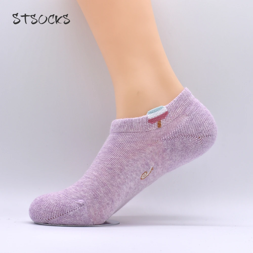 
Custom Women Cotton Cute Fashion Comfort Lady Sports Hidden No Show Anti Slip Low Cut Socks For Women 