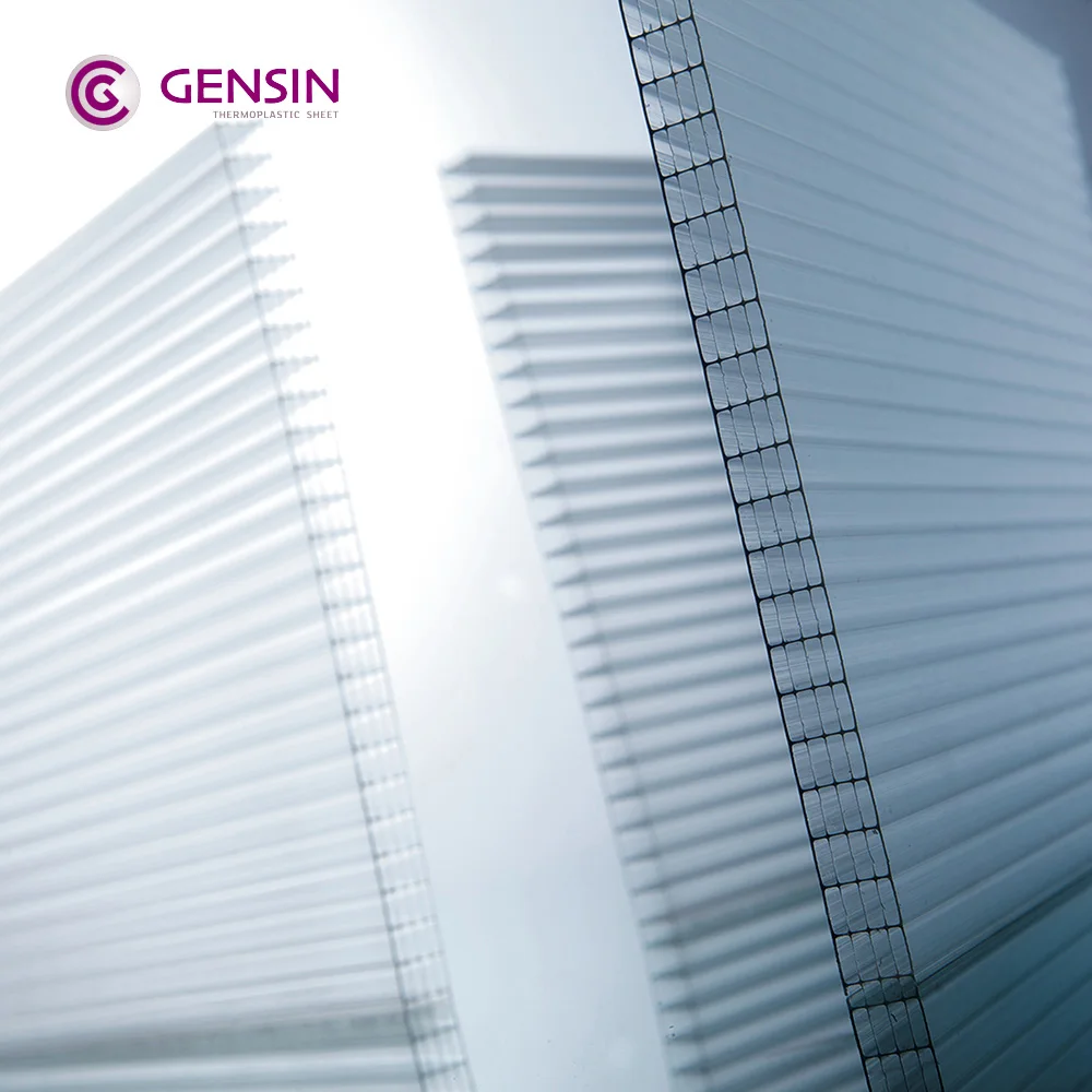 Lixin clear 10mm 5 wall polycarbonate structured