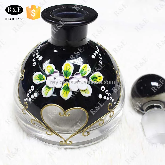 150ml gold decorative with flower glass bottle for perfumes