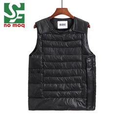 Черная теплая куртка с принтом на заказ, мужской зимний пуховой жилет/женский зимний жилет