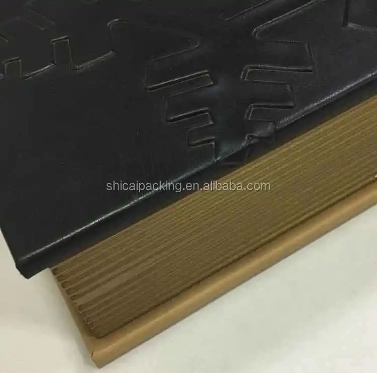 
China Supplier Luxury Book Shaped Black Leather Jewelry Box For Gift 