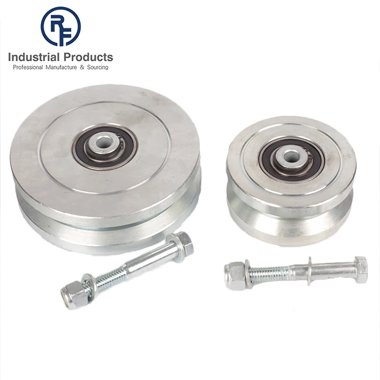 Factory Supplied V Groove H.D. Sealed Heavy Duty Steel Rolling Gate Wheel For Sliding Door Double Soft Closing 8 Wheel Sliding
