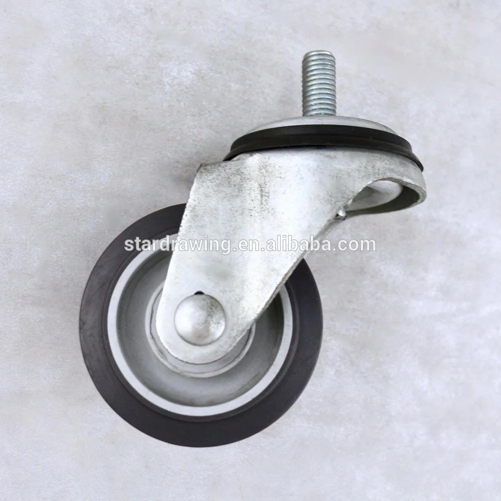 SS TPR Threaded stem Swivel 2.5 inch caster wheels 63 mm