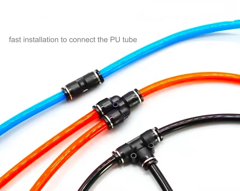 PUC/PU UNION straight connector 1/2 inch one touch Pneumatic pipe connector compression union fittings