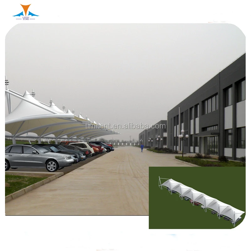 New Car Parking shed Tent Modern Tensile Membrane Structure and steel structure Cantilever Carport shelter