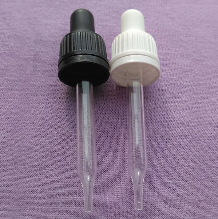 
TPO bulb DIN18 pilfer proof glass dropper with Hi-resistance bulb to chemicals for YB bottles 