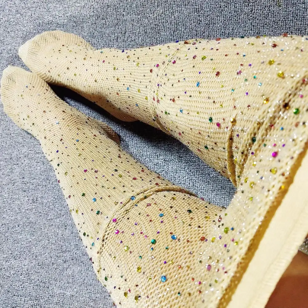 2022 сексуальные женские ажурные колготки со стразами большого размера, сетчатые колготки, разноцветные нейлоновые блестящие чулки со стразами