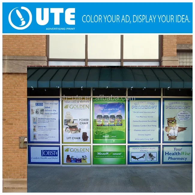 Custom static cling glossy lamination window transparent vinyl die cut sticker for advertising