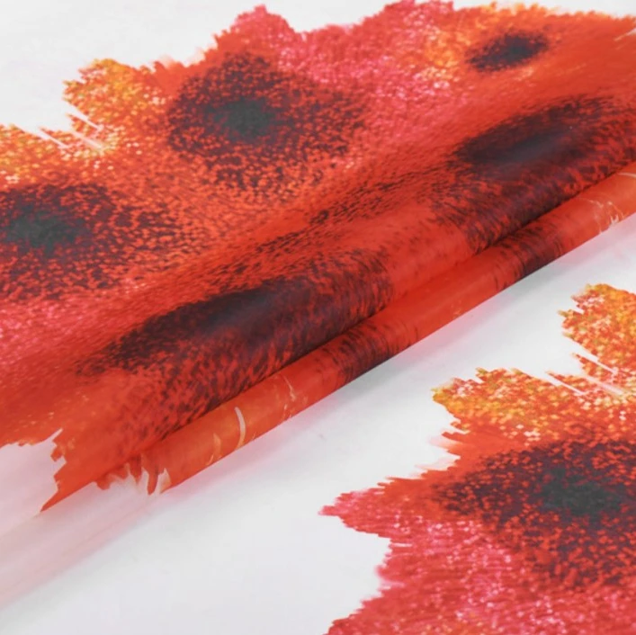 
Factory directly 100% silk fabric digital print satin organza fabric 