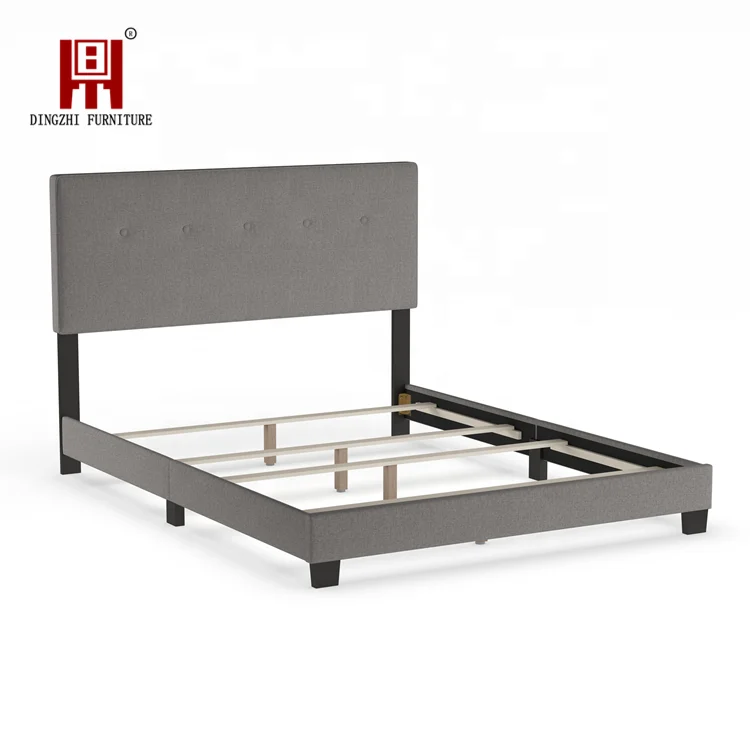 DingZhi Dakota upholstered linen tufted platform bed with wooden support