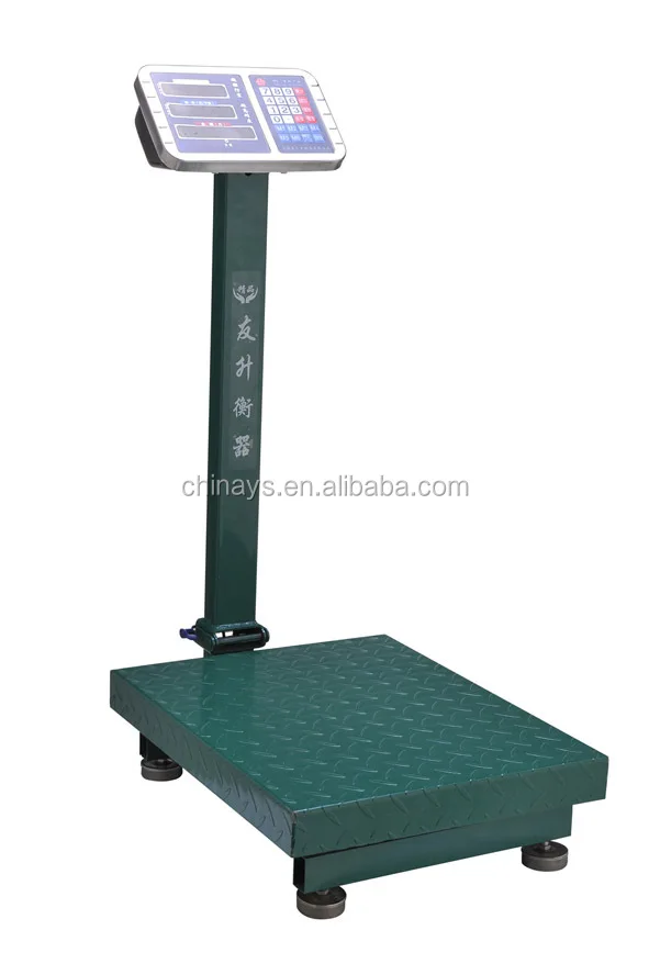 Heavy Duty Body Folding Square Pole Max 150kg Capacity Platform Scale Dual LCD Display,Green Back Light ABS Plastic Indicator