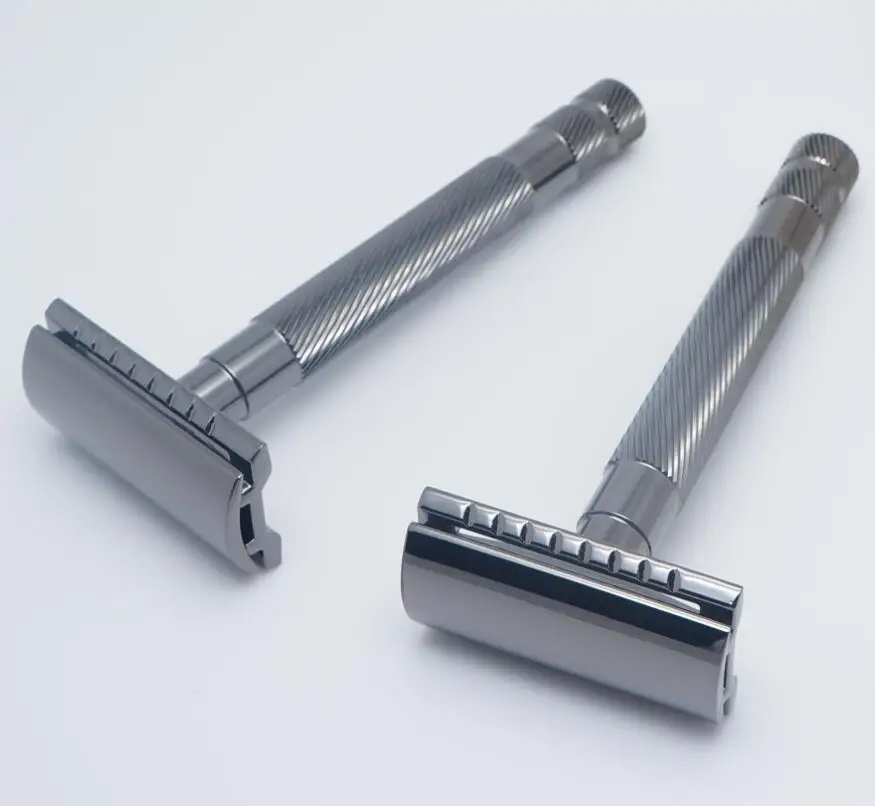 Оптовая продажа, металлическая щетка для бритья, бритва с двойным лезвием, безопасная бритва для мужчин, безопасные бритвы