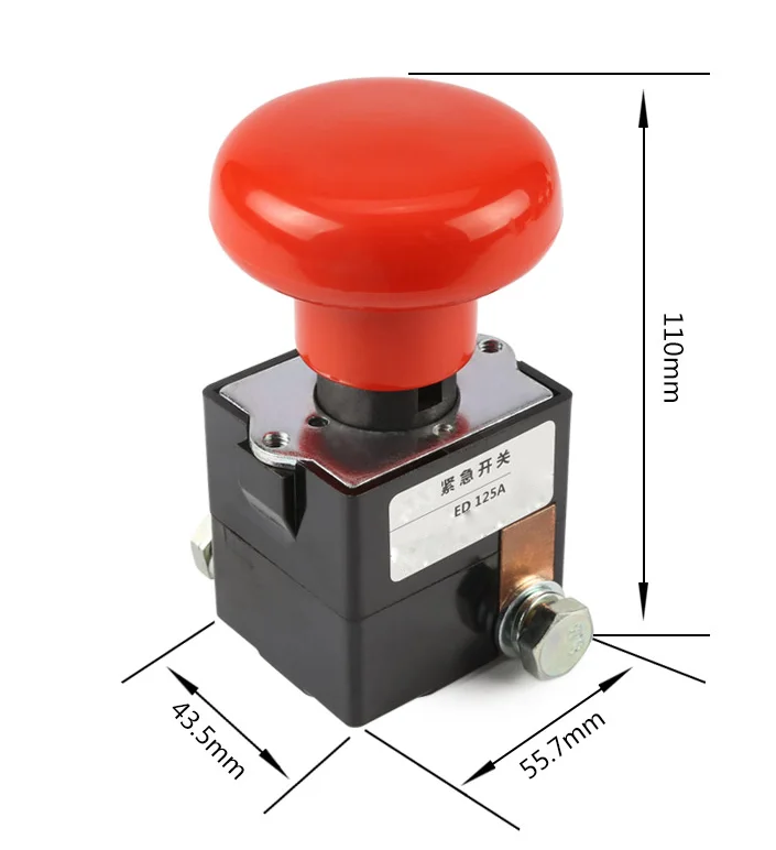 ODOELEC Electric forklift/stacker use, 125A mushroom push button lockout emergency stop switch