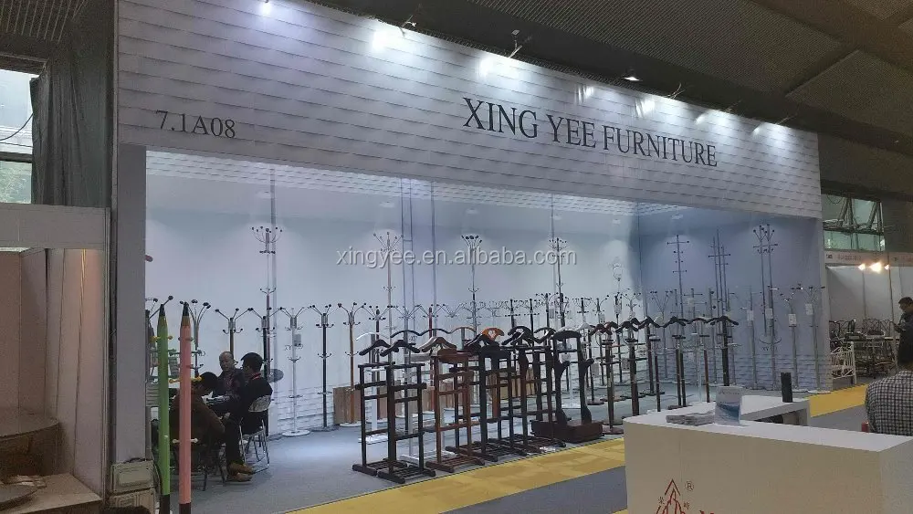 
Modern Hotel Room Solid Wood Stainless Steel Valet Suit Stand Coat Rack 