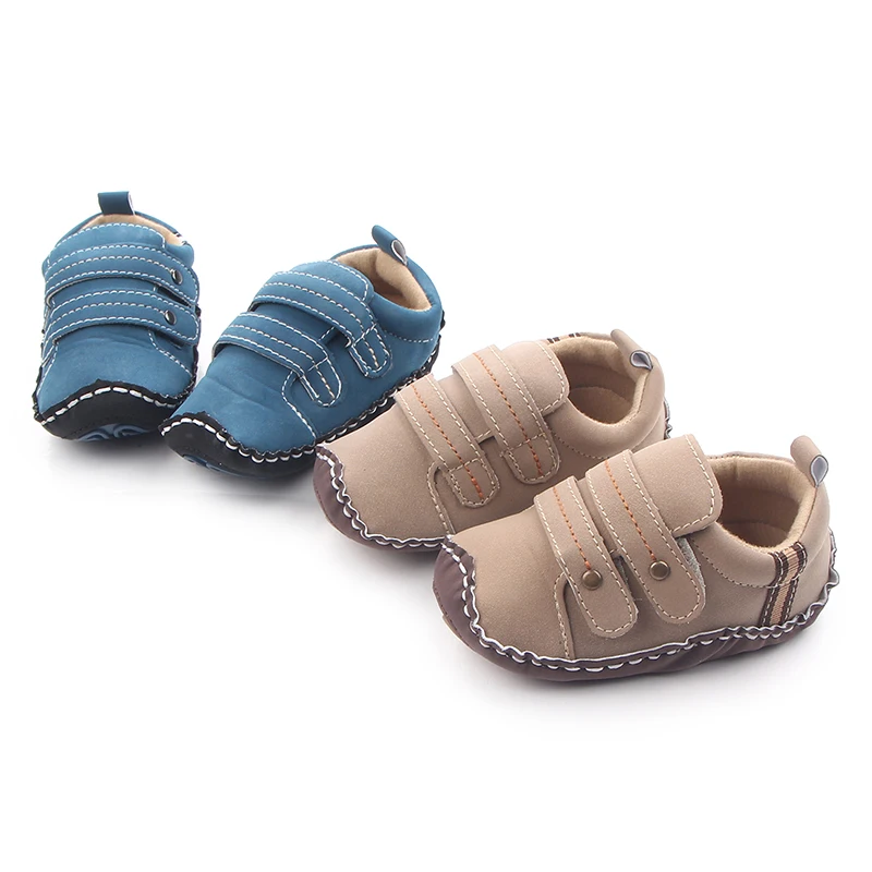
New Arrival Leather Baby TPR Handmade Hard Sole Boys Walking Shoes 