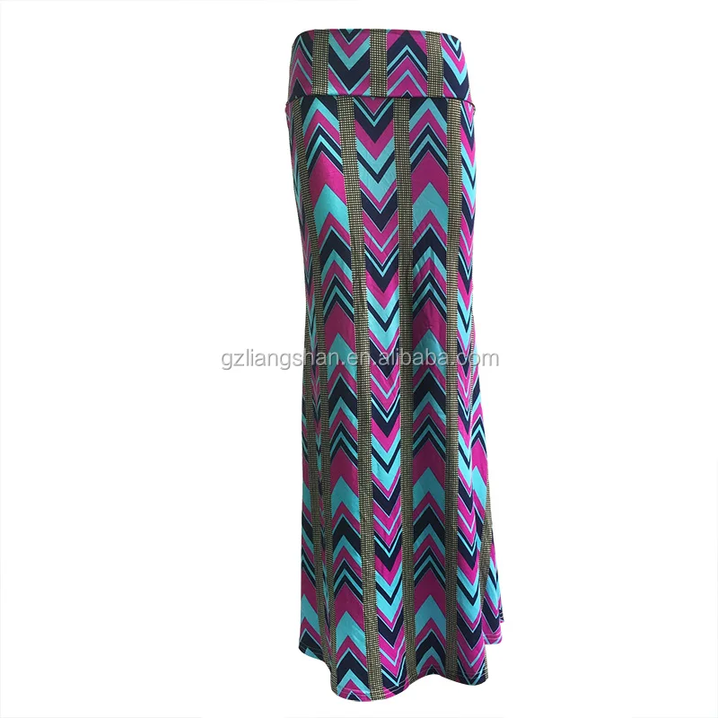 OEM Wholesale women high waist floral maxi long skirt for lady sublimation design with high quality