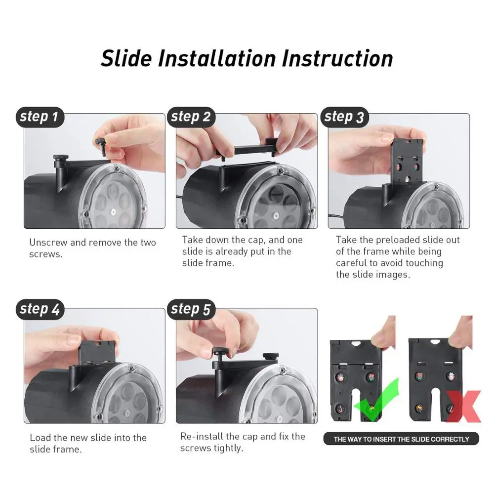 High Bright 12 Pattern LED Projector Light Plug-in Card Lawn LED Landscape Garden Lamp Light Projector