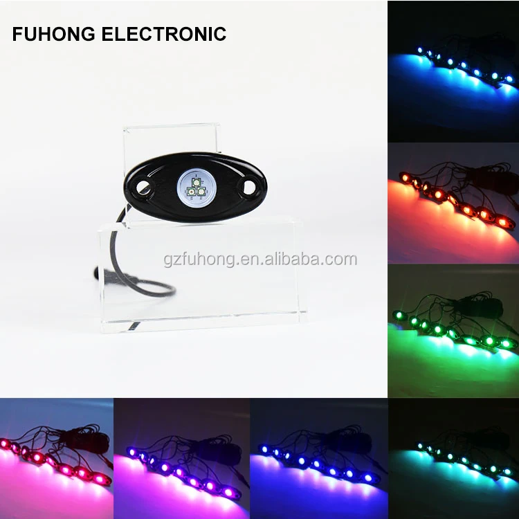 
Hot selling Auto 8 Pods DIY Flash Small Strobe App Control Rgbw Rock Light 