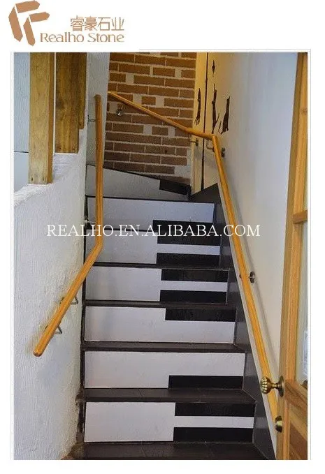 
Custom Piano Design White and Black Treads For Indoor Steps 