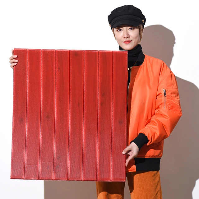 New design PE foam wallpaper 3d wall sticker peel and stick wall panel