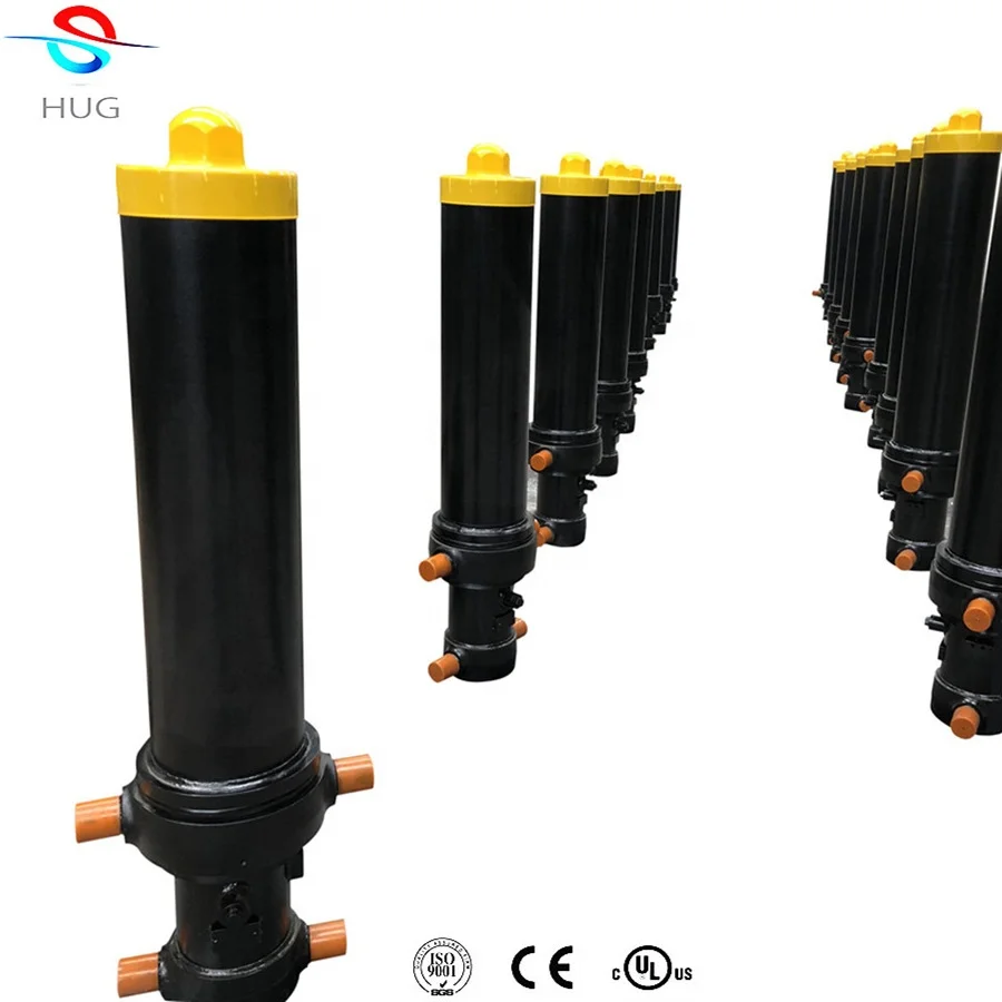 Hydraulic telescopic cylinder with ball head type used for tipper trailer