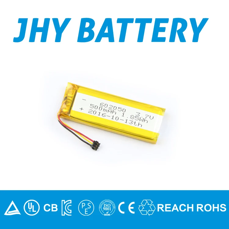 1.85WH Rechargeable 602050 3.7V 500mAh hot selling lithium ion polymer battery for electric products