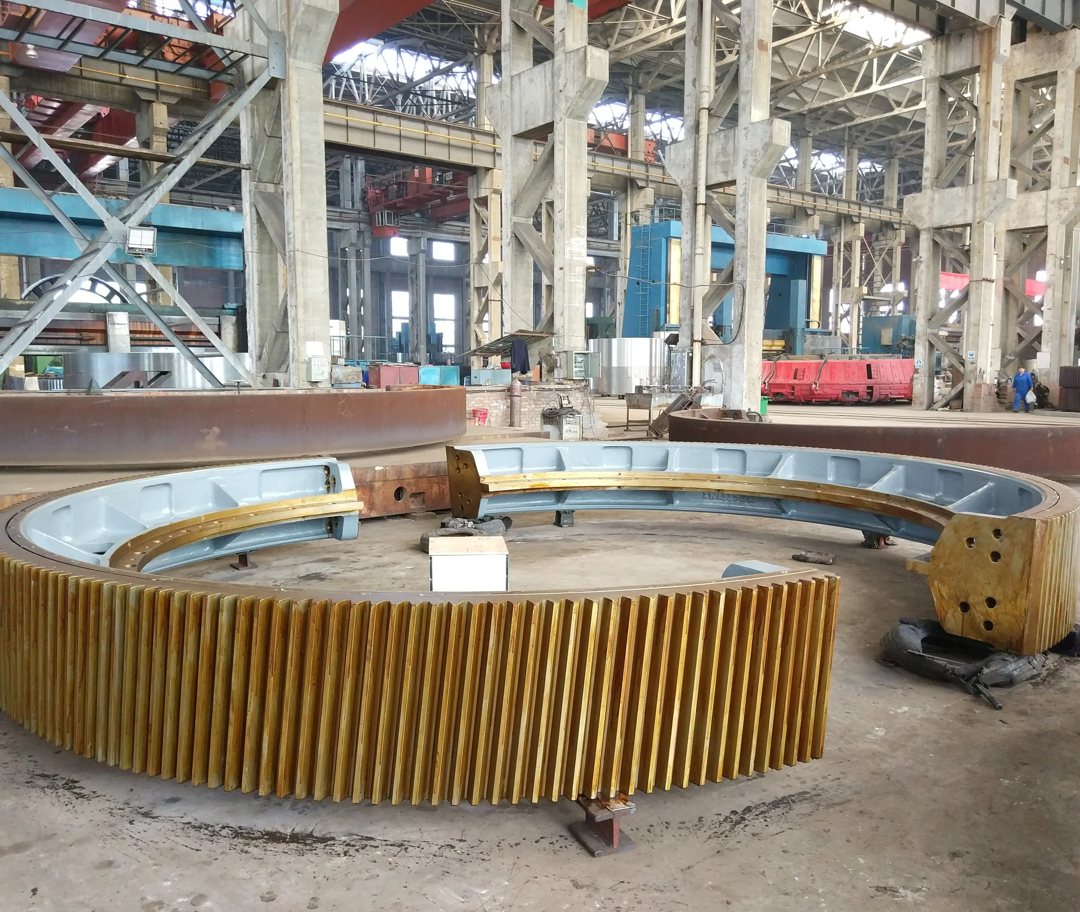 
Ball Mill Double Oem Casting Steel Customized Large Module Big Helical Tooth Gearklin Girth Gear 