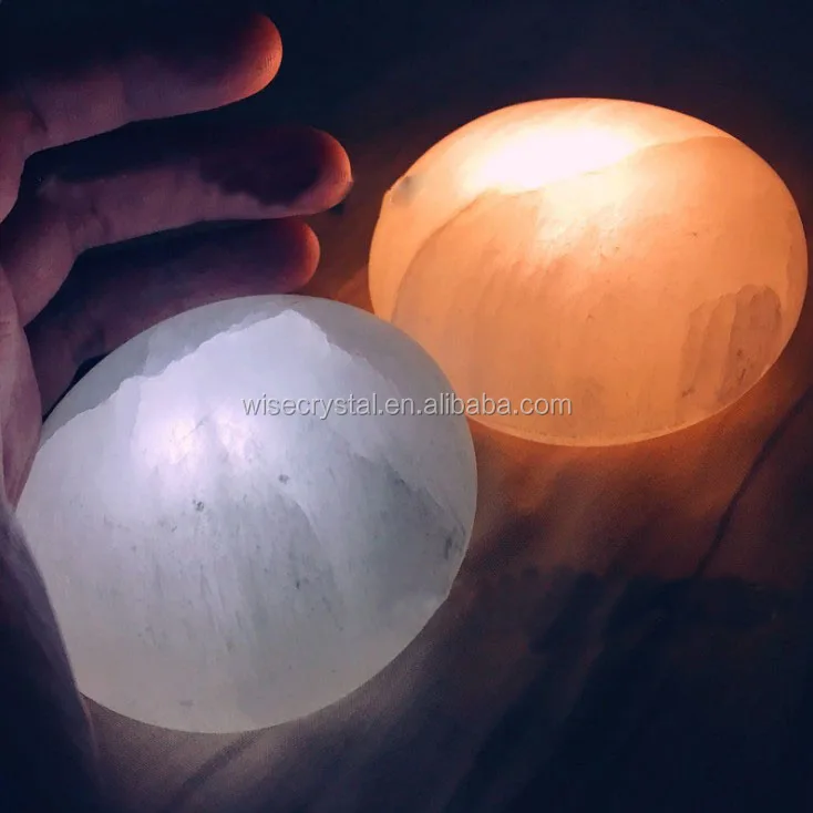 Reiki gemstone crystal oval selenite lamp Wholesale Rock stone