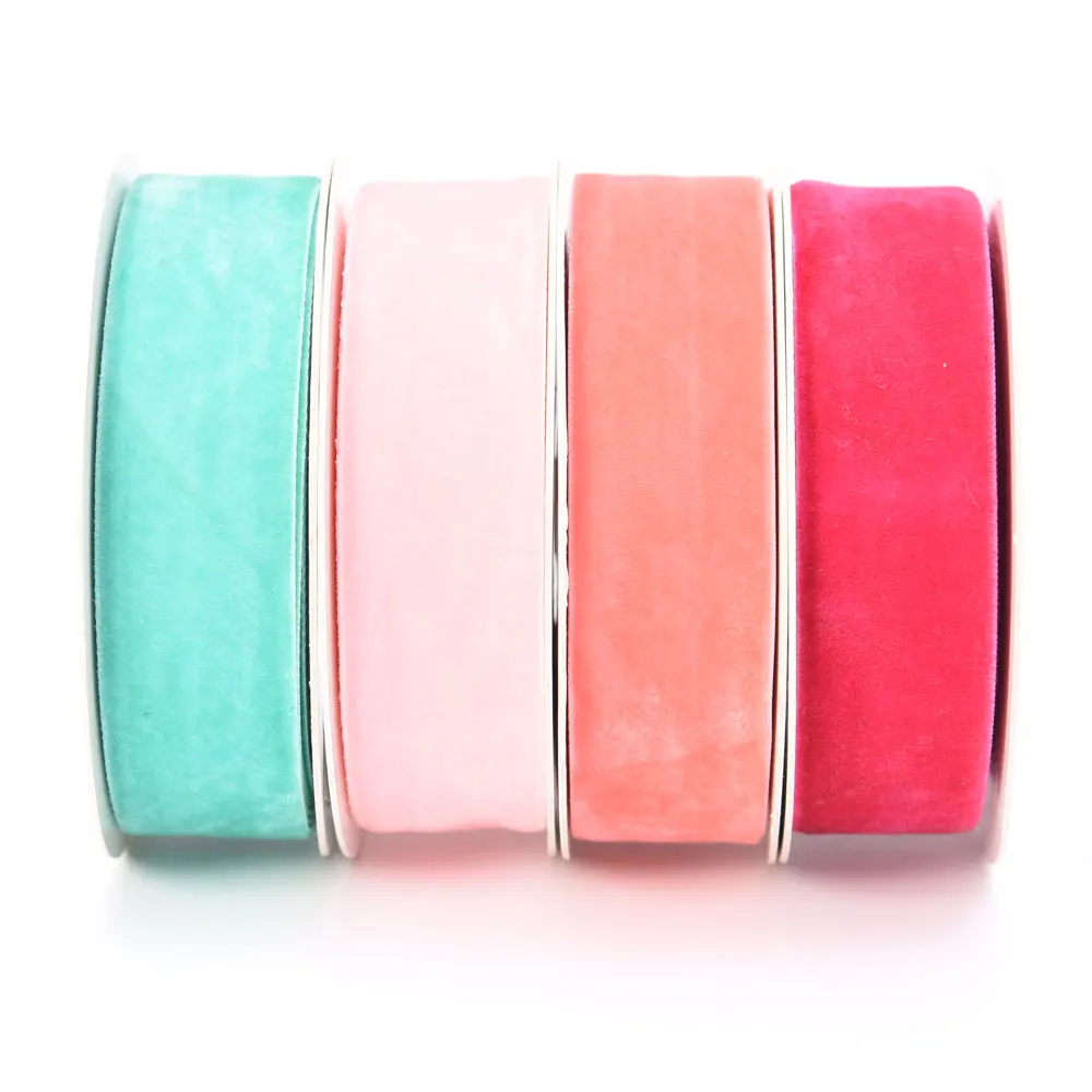 25mm Solid Plain Color Luxury Velvet Ribbon for Crafts, Choker Necklace