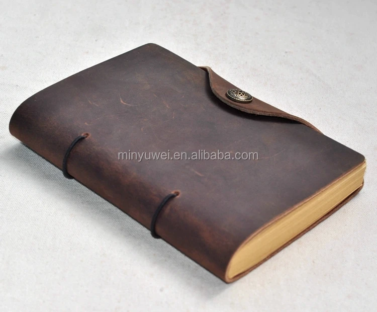coffee best leather notebook with kraft paper crazy horse travel journal notebook handmade hot selling