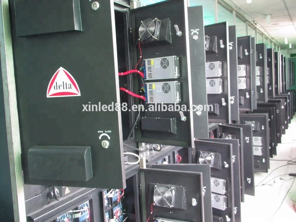 High quality XINLED Fixed install iron steel 960*960mm cabinets mall building P10 P8 advertising big led billboard
