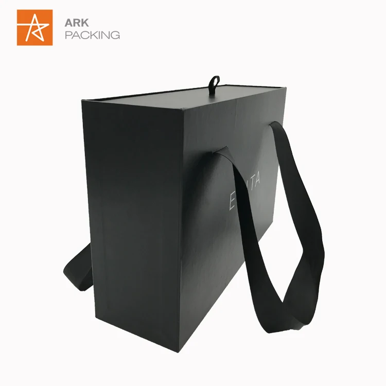 Factory Customized Custom Design Luxury Black Slide Out Drawer Box Clothes Gift Packaging Box