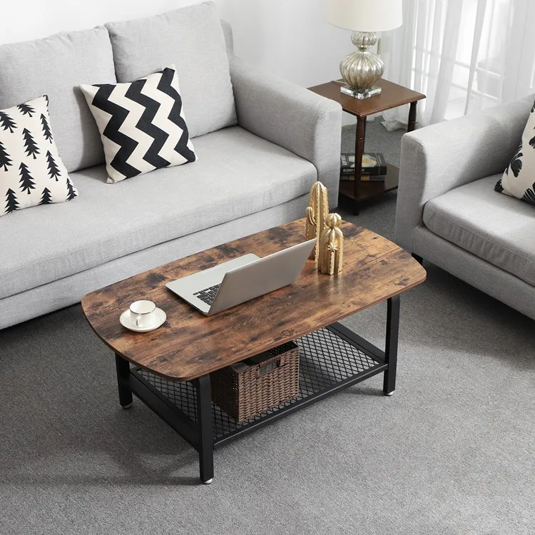 VASAGLE Vintage Industrial Tea Table, Coffee Table for Living Room wooden coffee table design