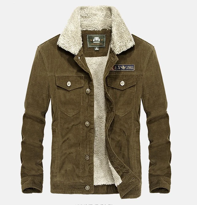 custom corduroy jacket fleece warm with borg collar in wine red