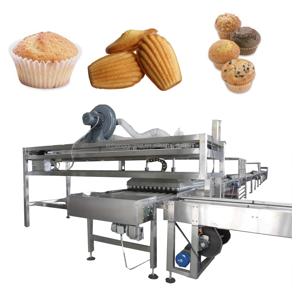 HG-CFC Automatic Mini Paper Muffin Cake Baking Machine / Madeline Cup Cake Making Machine  / Custard Cake Production Line