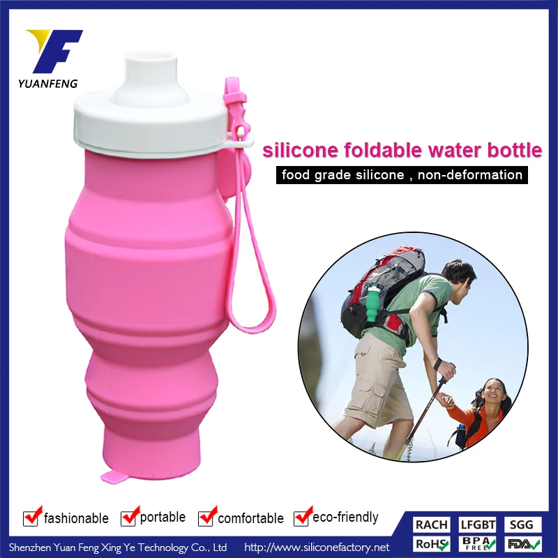 Гибкий жаропрочных силиконовый складной спорт усилитель бутылки воды