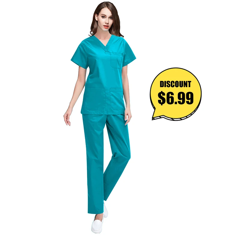 
Wholesale V neck unisex hospital uniform medical scrubs for men and women 